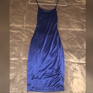 Silk mini dress w/ open strappy back